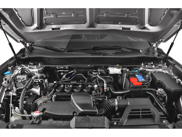 View of the exposed engine on a 2024 Honda CR-V